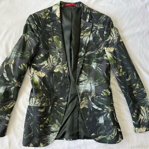 Topman Tropical Leaf Print Blazer
